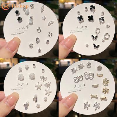 Корейские серьги-гвоздики в форме сердца-бабочки для женщин, модные серебряные серьги с кристаллами, аксессуары, ювелирные изделия