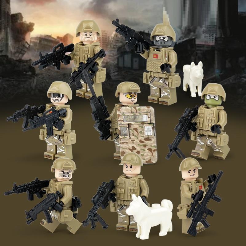 M8023 Военный спецназ, солдаты, пистолет, оружие, строительные блоки, комплект, наборы кирпичей, классическая модель оружия, детские игрушки