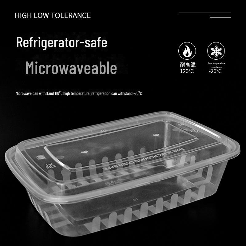 Thickened Rectangular Disposable Lunch Box with Cover - Food Grade, Perfect for Takeout and Roast Meat, Includes Free Shipping