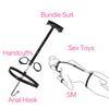 Наручники, анальный крючок, комплектный костюм, фэнтези для взрослых женщин, секс-игрушки, SM, реквизит, нетрадиционный, шейный ремень, захватывающие игры между