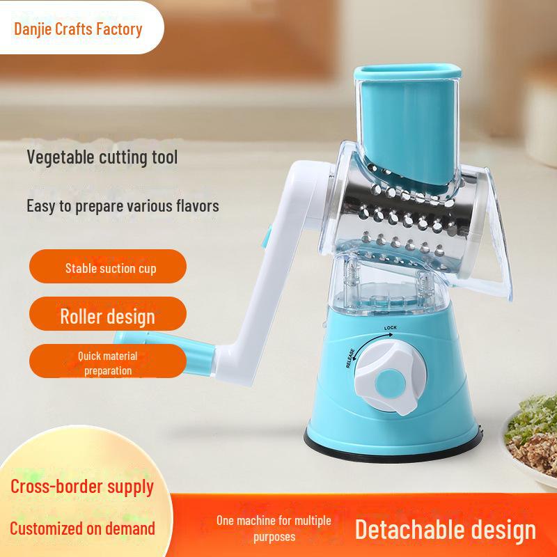 Multi-Function Hand-Cranked Vegetable Cutter and Grater