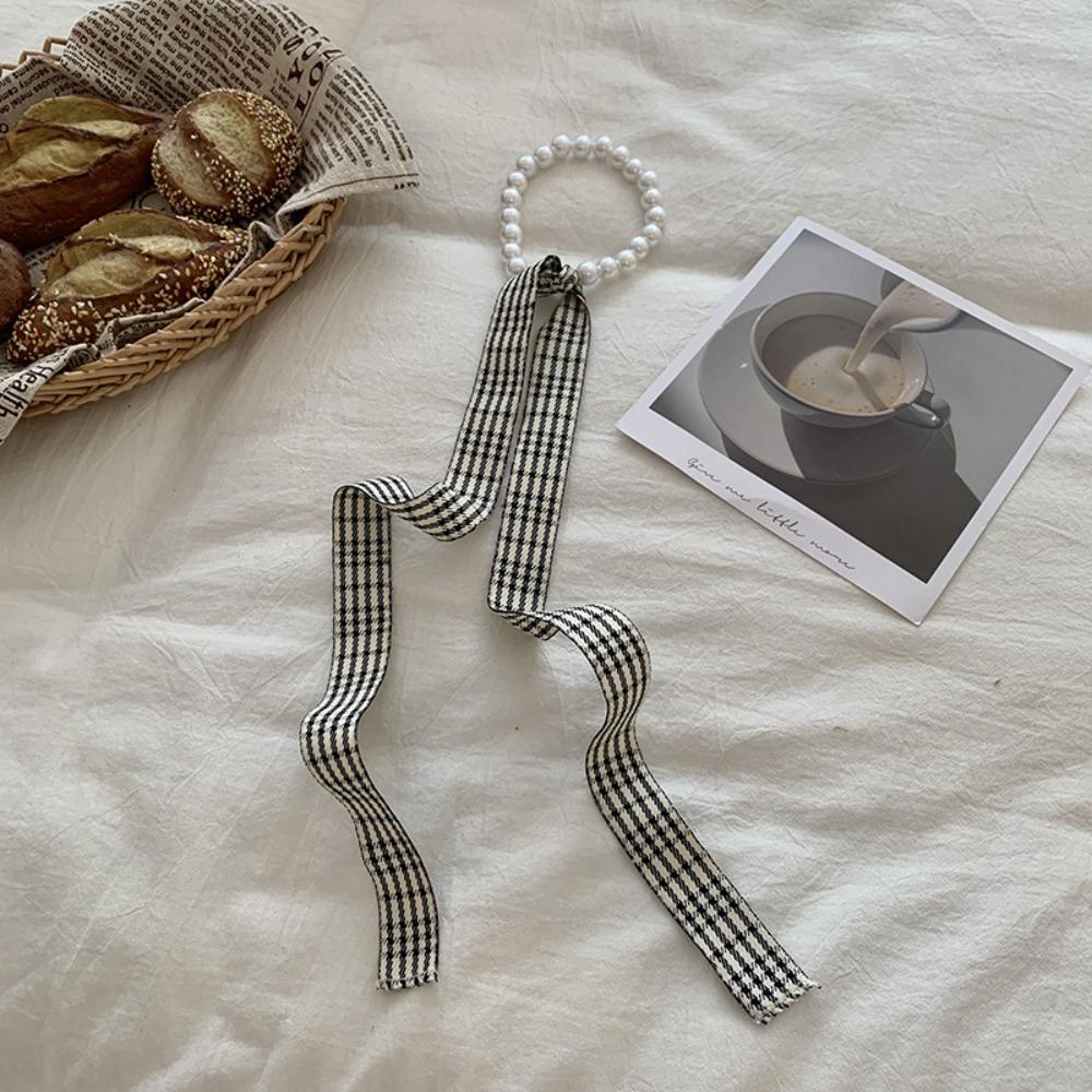 Summer Pearl Necklace Lace Scarf Hollow Embroidery Bags Handle Decor For Women Collarbone