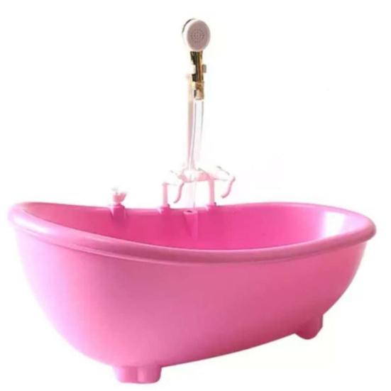 Электрическая ванна для кукол, изысканная, издающая звуки воды, портативная миниатюрная ванна для ванной комнаты кукольного домика для кукол 1/6