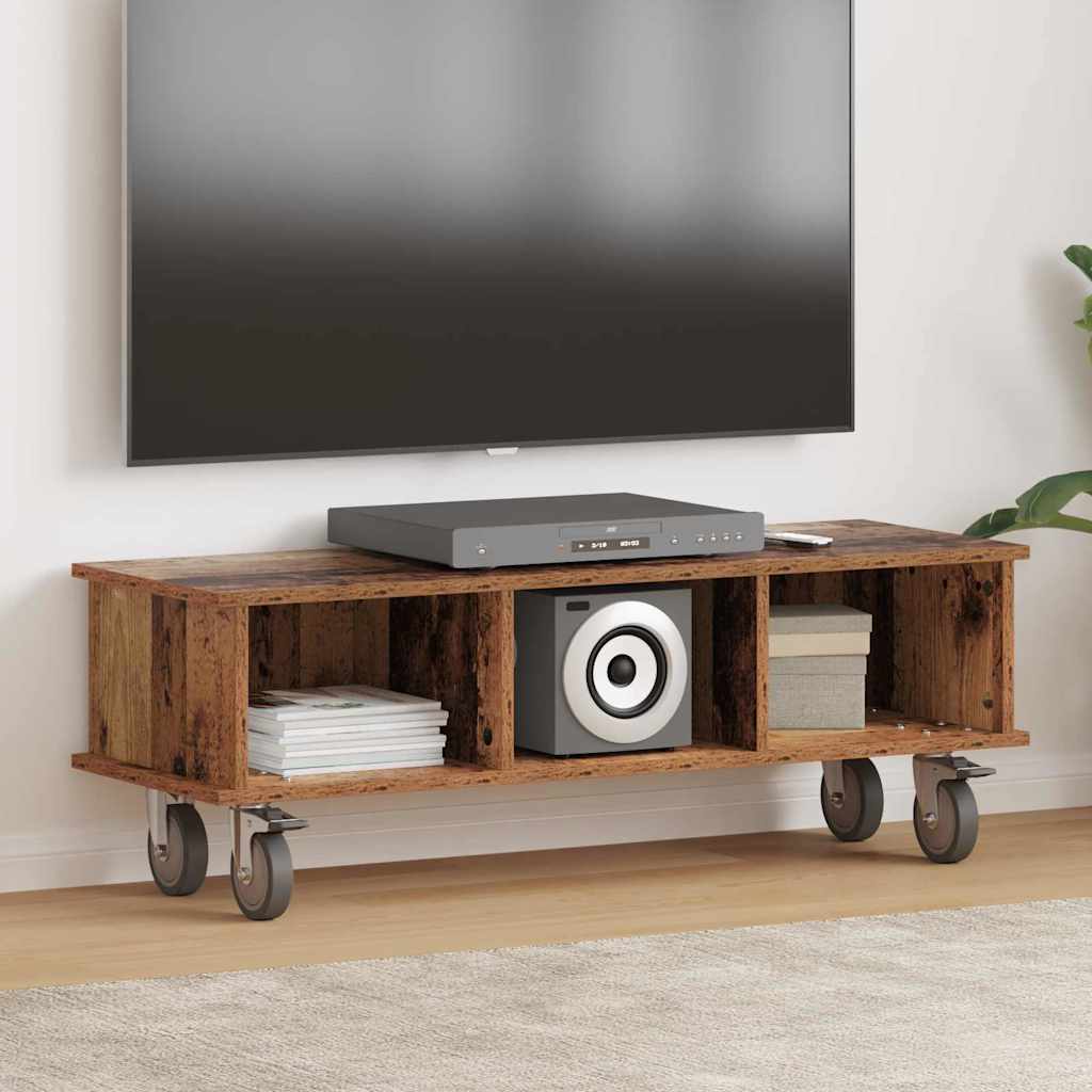 TV Stand Reclaimed Wood Look 100 x 35 x 35 cm Engineered Wood