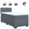 Box Spring Bed with Mattress Dark Gray 80 x 200 cm Velvet