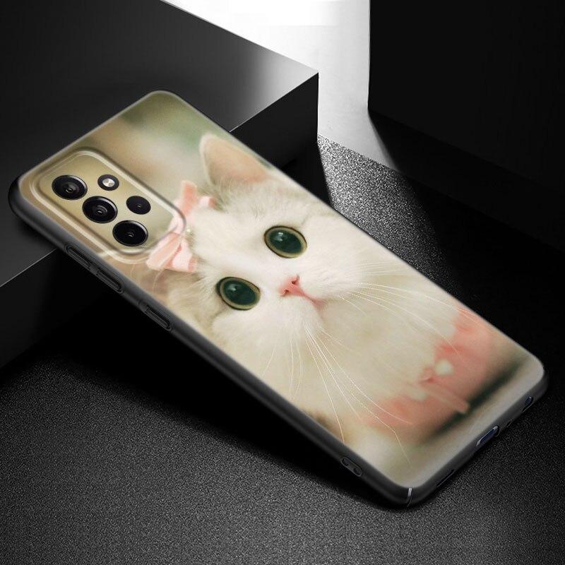 Милый кавайный чехол для телефона с котенком и кошкой для Samsung Galaxy A21 A30 A50 A52 S A13 A22 A32 A33 A53 A73 5G A11 A12 A31 A51 A70 A71 A72