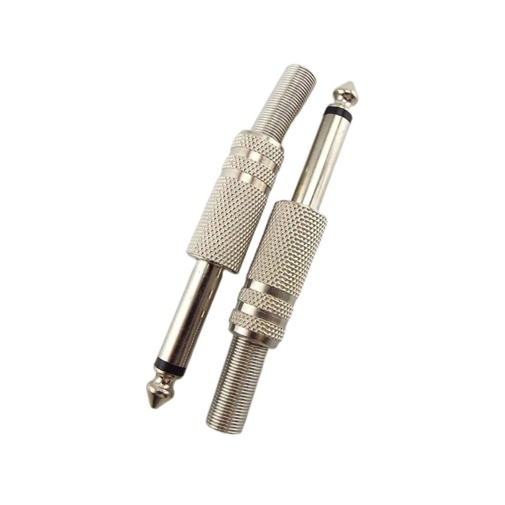 AUX Converter Soldering Audio Connector 6.35mm Audio Plug 1/4" Mono Jack Adapter 6.35mm Male Jack