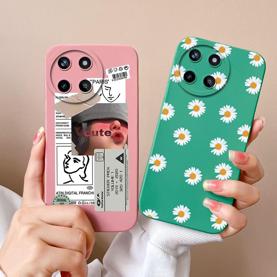 Чехол для телефона OPPO Realme 11 4G, милый узор в стиле мультфильмов, корпус из жидкого силикона для Realme11 4G, противоударный, популярный чехол