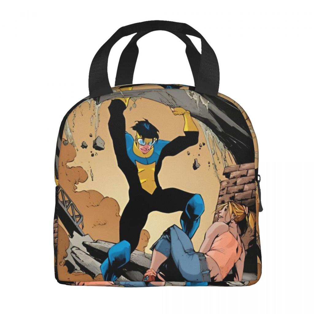 Invincible Hero Anime Cartoon Logo Product Insulated Lunch Bags For School Food Storage Bag Portable Thermal Cooler Lunch Boxes
