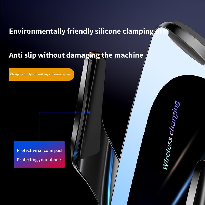 2024 Magic Q95 Автомобильный держатель для мобильного телефона с беспроводной зарядкой 15 Вт Индукционный открывающийся и закрывающийся держатель для автомобильной навигации Принадлежности для крепления автомобильных устройств