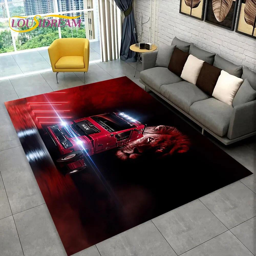 Latest MAN Truck Lorry 3D Printing Carpet Rug for Bedroom Living Room Home Sofa Decoration,Children Game Large Decor Floor Mat