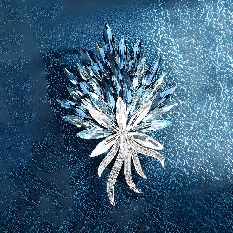 Брошь «Букет градиентных цветов класса люкс», Высококлассный женственный шарм, Хрустальная брошь «Колосок пшеницы», Брошь с нишевым дизайном