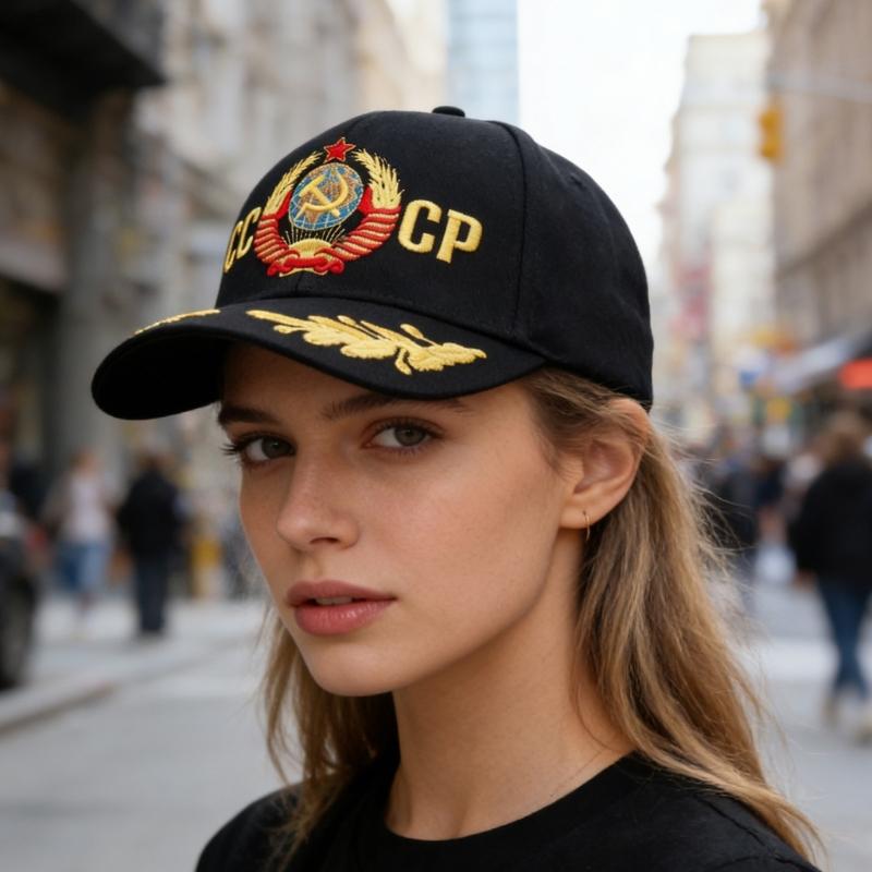 Хлопковая бейсболка с вышивкой "СССР", регулируемая, модная, для улицы, для мужчин и женщин