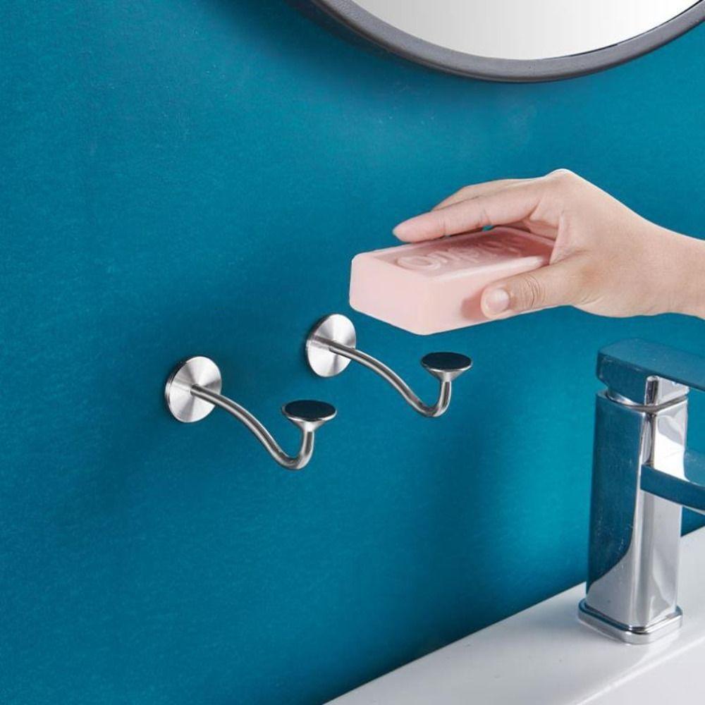 Simple Style Punch-free Soap Holder Stainless Steel Wall Soap Shelf Magnetic Soap Shelf  Bathroom