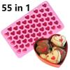 55 слотов силиконовая форма для льда в форме сердца для шоколада, поднос для льда для коктейлей с виски, форма для выпечки льда