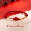 Ручной плетеный счастливый узел медная монета браслет-браслет для женщин мужчин красная веревка подарок лучшим друзьям любовникам аксессуар для браслета