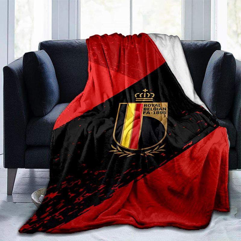Belgian Football Association Emblem Blanket Suitable for Sofas, Beds, Offices, And Camping - Perfect Gift for Halloween Christmas