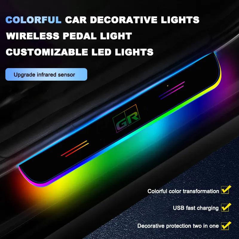 Беспроводная светодиодная подсветка порога автомобиля для Toyota GR Chr Yaris Corolla Auris Hilux Celica Verso Rav4 Prius Camry raize Innen C-HR BZ4
