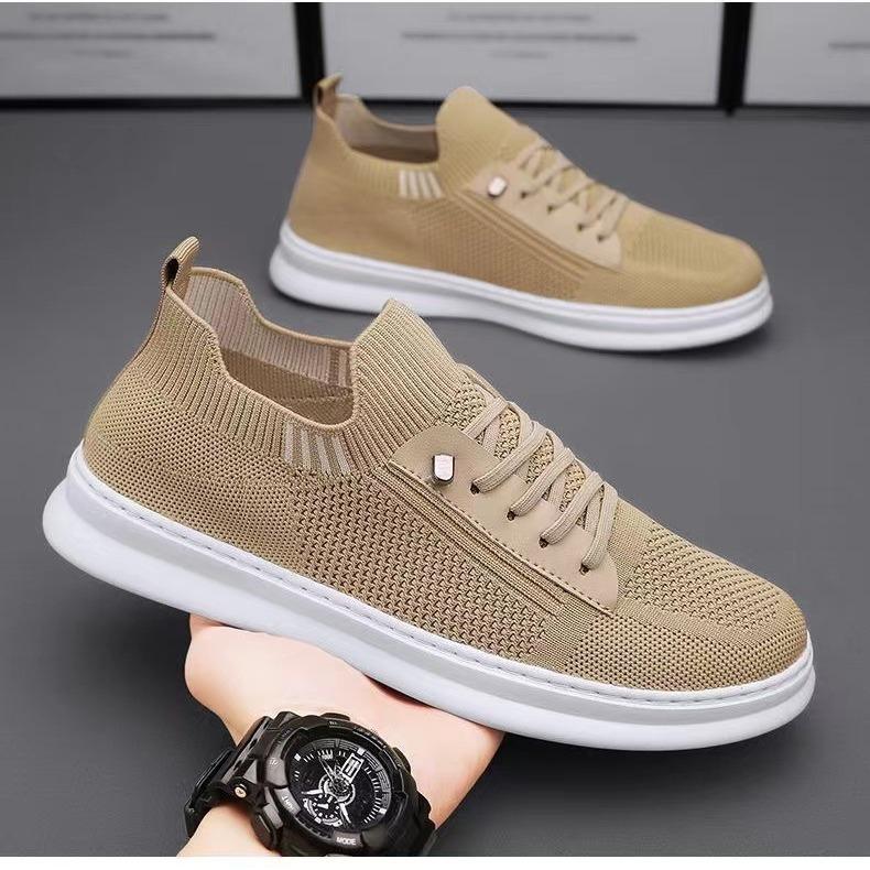 Men's shoes are fashionable and trendy, versatile, breathable, wear-resistant, non-slip and close-fitting. Men's board shoes 2025 new flying woven soc