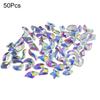 50 шт., стеклянные стразы для ногтей «Аврора», «сделай сам», стразы для дизайна ногтей, стразы с плоским дном, для потрясающего вечернего образа