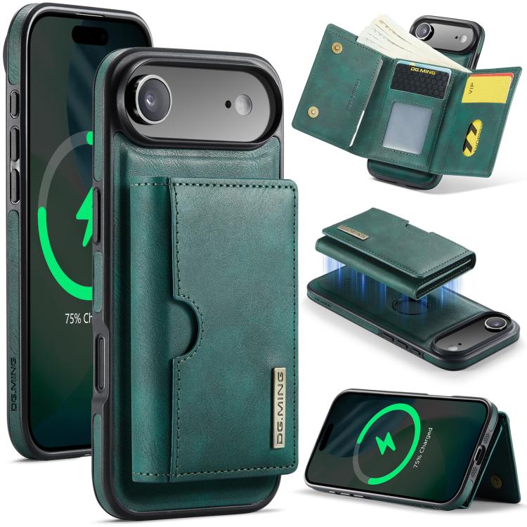 DG.MING M6 Series RFID Tri-fold Card Bag Removable Leather Phone Case