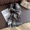 Luxury Winter Plaid Scarf for Women Men British Style Cashmere Scarves With Tassel  Designer Female Winter Warm Clothing