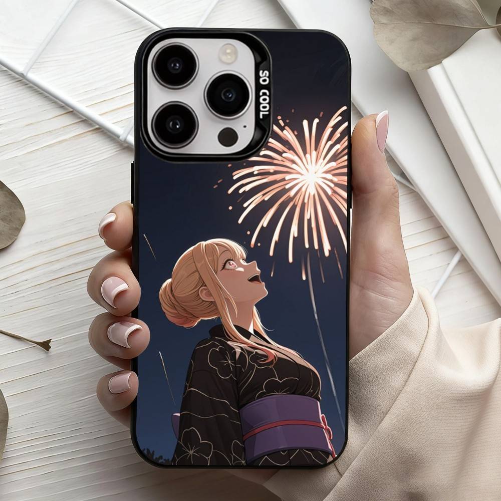 Чехол для телефона My Dress Up D-Darling M-Marin K-Kitagawa для iPhone 17, 16, 15, 14, 13, 12, 11 Plus, Pro Max Черный Конфетный Посеребренный Чехол