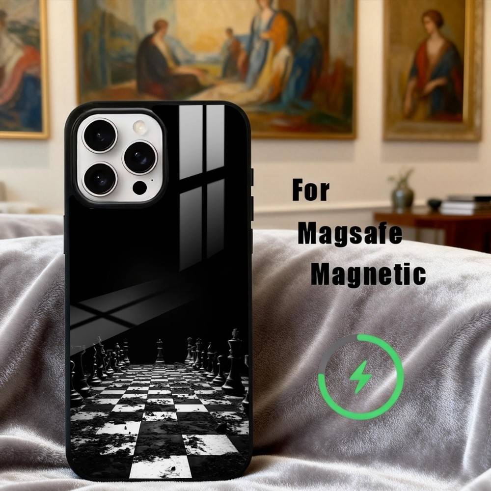Cool C-Chess A-Art Phone Case For iPhone17,16,15,14,13,12,11 Plus,Pro Max Magnetic For Magsafe Wireless Charging