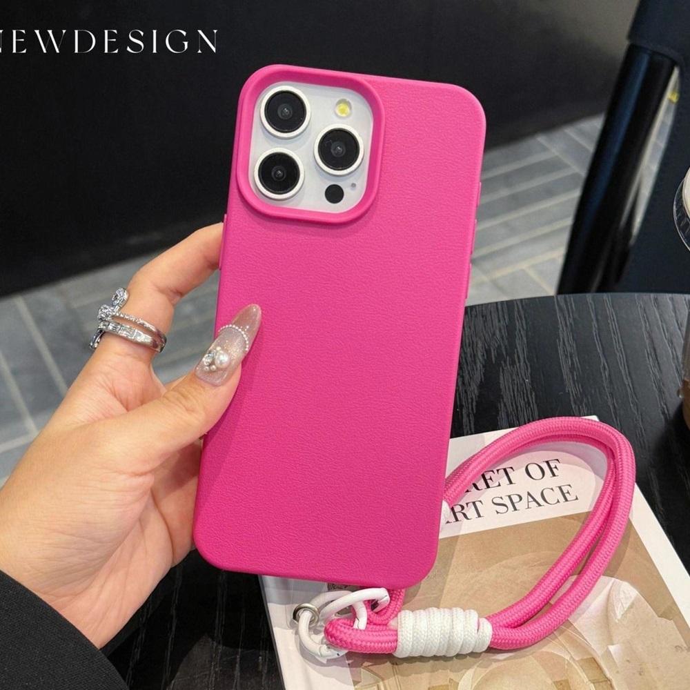 Роскошный матовый чехол из мягкой кожи со шнурком для iPhone 16 15 14 Plus 13 12 11 Pro X XS Max XR Ударопрочная силиконовая накладка