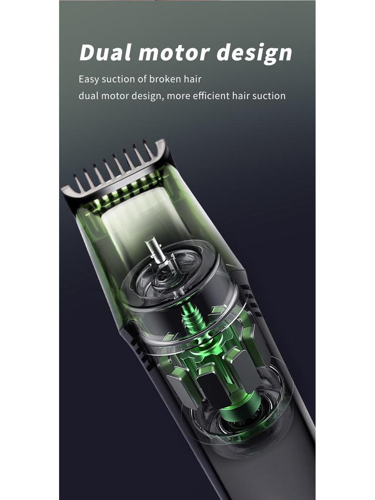 Водонепроницаемая электрическая машинка для стрижки волос с ЖК-дисплеем и автоматическим всасыванием волос