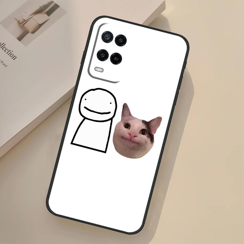 Мемное лицо Белуги Улыбающийся Чехол Для Oppo A17 A57 A77 A74 A54 A94 A78 A98 A18 A60 A80 A40 A38 A58 A96 A76 A16 A15 A5 Pro