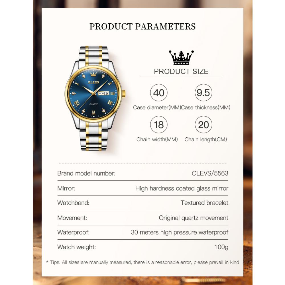 OLEVS Новые деловые и досуговые часы золотые с бриллиантами кварцевые часы деловые водонепроницаемые светящиеся мужские часы