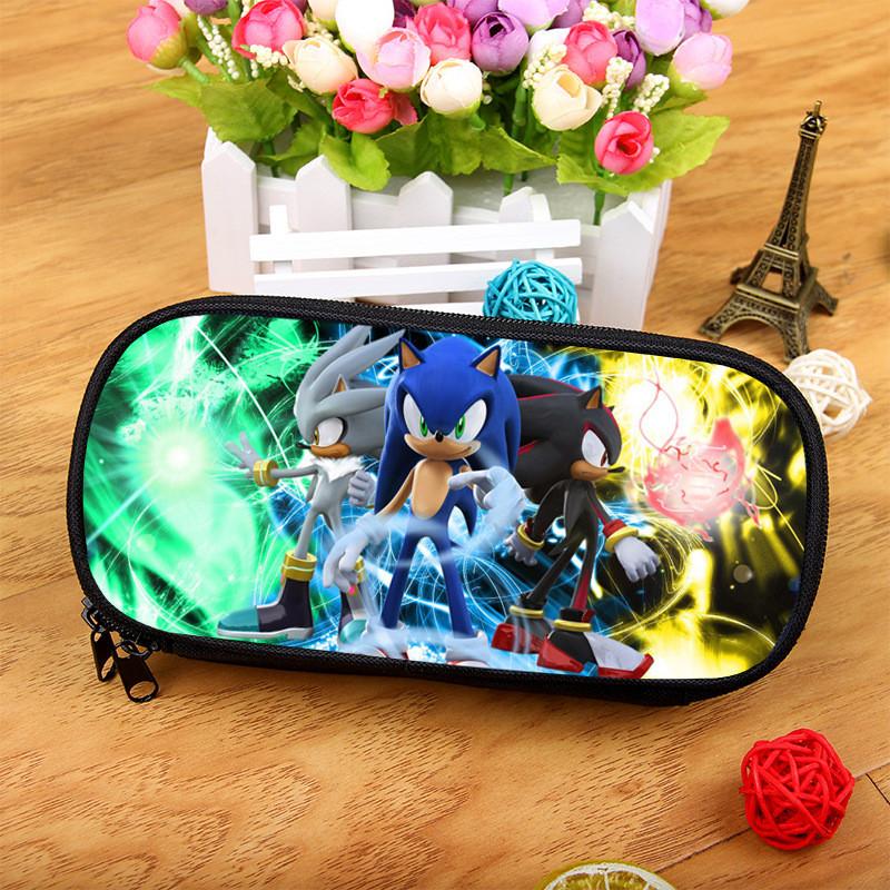 Sonic The Hedgehog Ink Pen Storage Bag With Spacious Design For Stationery And Makeup