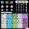 15Grids/box Mixed Resin Bowknot Nail Art Decorations 3D Acrylic Charms Kawaii Colorful Bow Rhinestone DIY Manicure Tools Parts