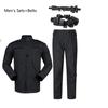 Black Workwear Ribstop Suit Blouse Cargo Pants Set Guard Security Uniform With Security Belt