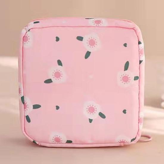 Сумка для хранения гигиенических салфеток, внутренний карман с мультяшным принтом, застежка-молния, большая вместимость, с ремешком на запястье, косметические наушники, ключи для хранения ювелирных изделий