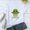 Funny Cactus Hug Me Print T-shirts For Women Summer Round Neck Unisex Tee Shirt Femme Fashion Casual T-shirts