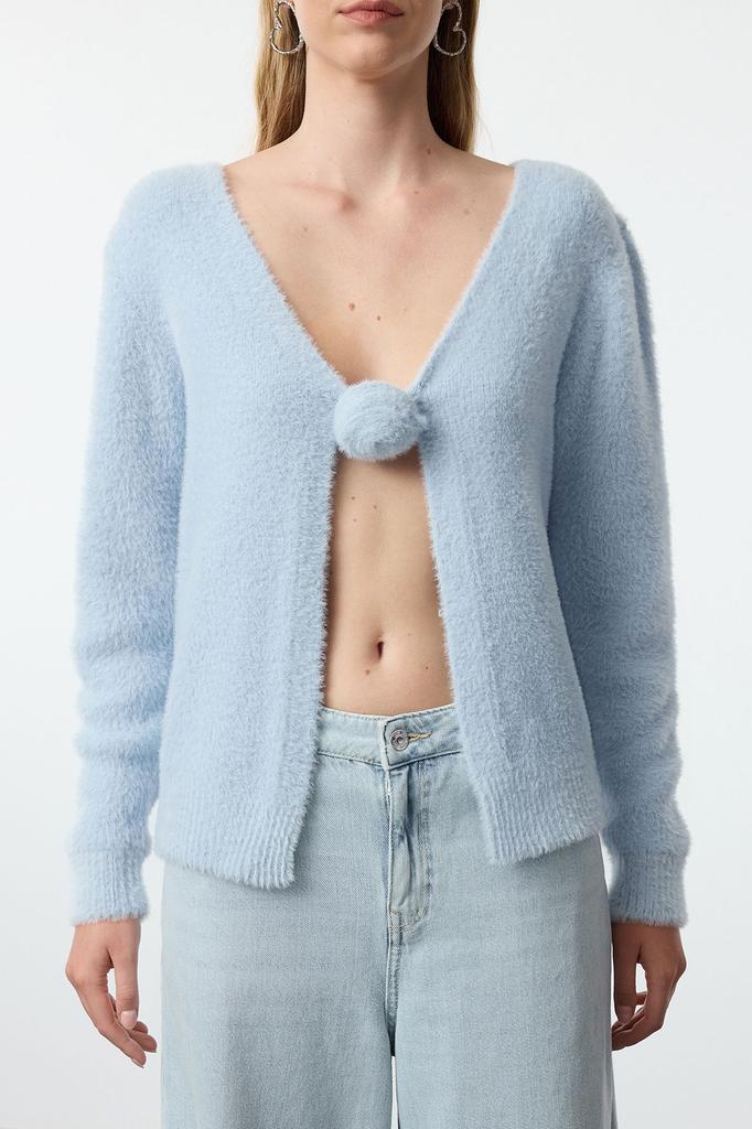 Женский модный стильный кардиган с розовым трикотажным кардиганом с перьями розы