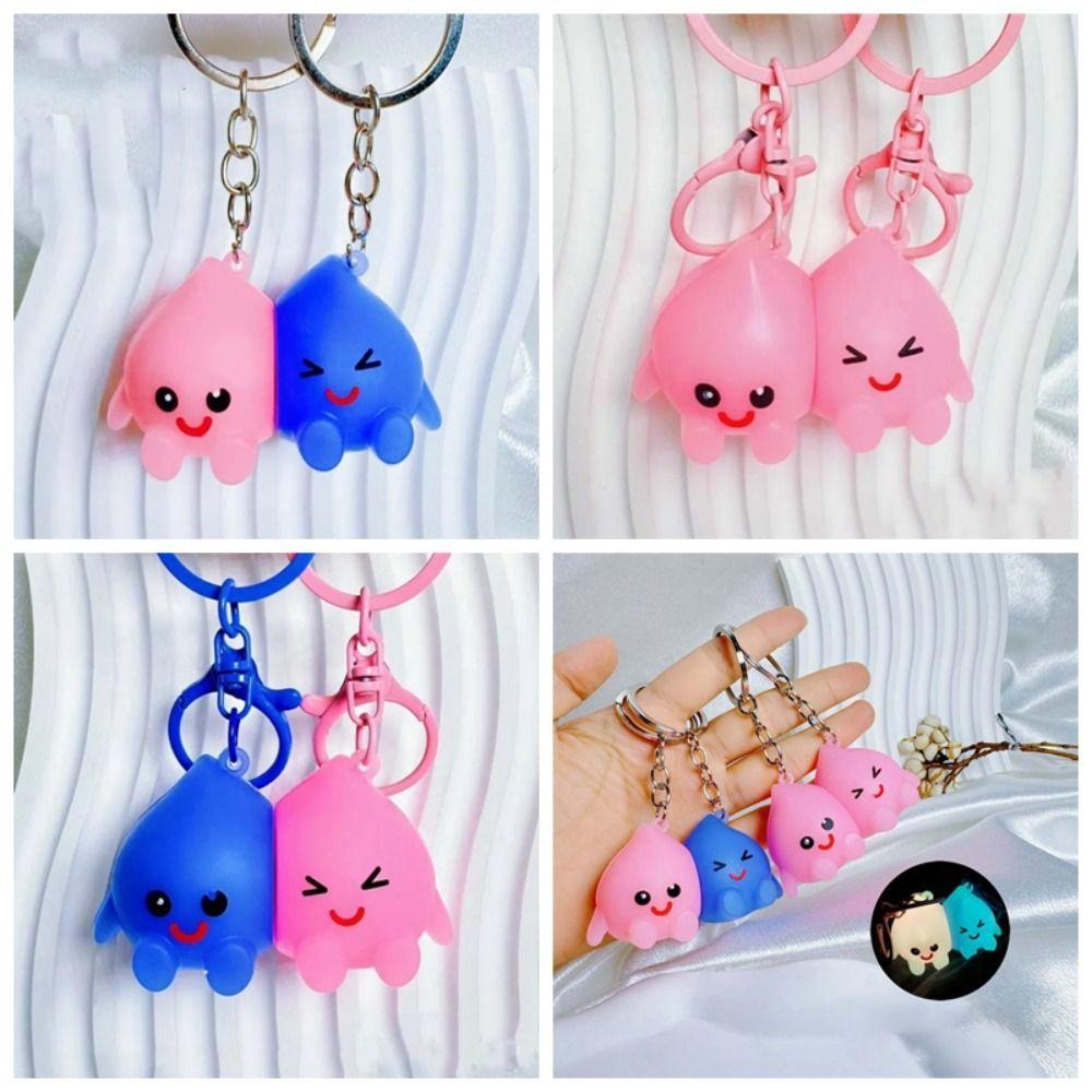 2pcs/set Luminous Doll Little Burning Man Keychain Pendant Cartoon Couple Pendants  Gifts