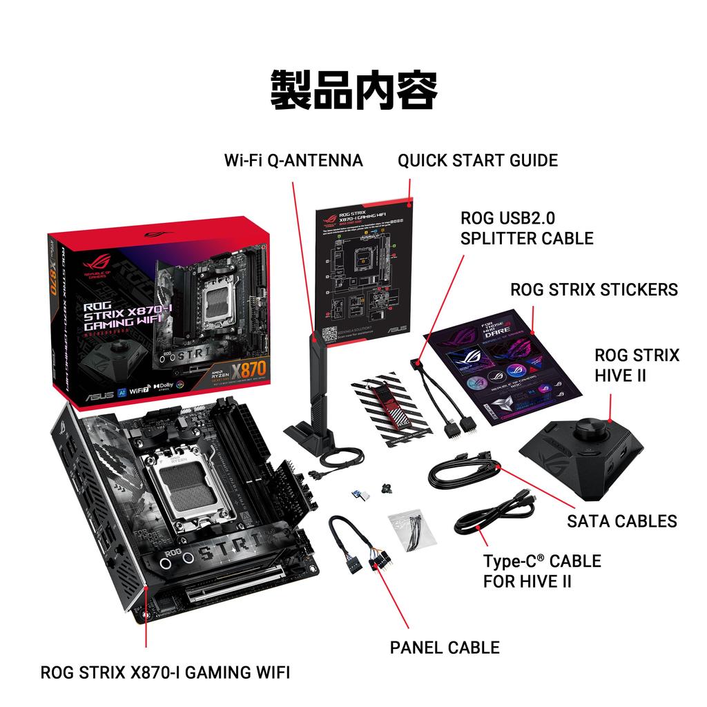 ASUS ROG STRIX GAMING WIFI AMD Ryzen 9000 Series AM5 совместимый чипсет X870 авторизованный дистрибьютор продукт X870-I Mini-ITX материнская плата/домашняя