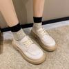 Женские туфли на плоской подошве 2024 года, осенние новые британские туфли на платформе в стиле ретро для женщин, белые туфли на плоской подошве с круглым носком и шнуровкой, модные женские туфли-лоферы