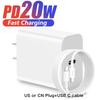 PD 20W Быстрая зарядка EU Адаптер Штекер для iPhone 16 15 USB C зарядное устройство для iPad Samsung Xiaomi Google Планшет Телефон зарядный кабель US