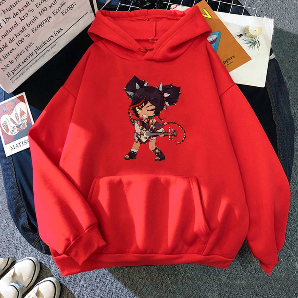 Harajuku Xinyan genshin Impact Толстовки Мужская/Женская одежда Толстовка с капюшоном в стиле гранж Панк Готика Унисекс Толстовки с круглым вырезом Аниме Уличная одежда Kpop