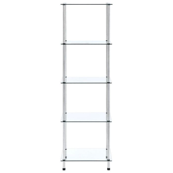 VidaXL 5-Tier Shelf Transparent 40x40x130 Cm Tempered Glass 249506