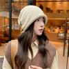Big Head Circumference, Ear Protection, Drawstring, Knitted Hat, Woolen Hat, Couple's Head Cap, Warm Hat, Rolled Edge Hat