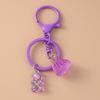 Cute Resin Simulation 3D Bear Keychain Love Heart Keyring for Women Girls Handbag Pendant DIY Key Holder Jewelry Gift