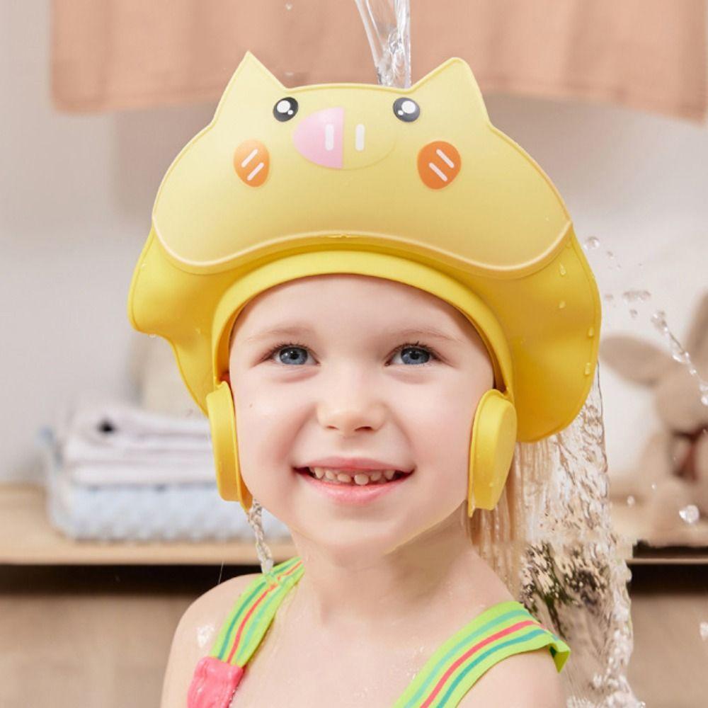 Soft Baby Shampoo Cap Adjustable Children's Bath Cap Adjustable Baby Shower Cap Baby Wash Bath Cap