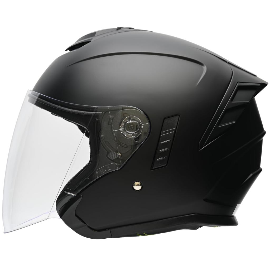 Marushin Jet Motorcycle Flat Size M MSJ2 1002324 JE-1 Helmet, Black, (57-58cm),