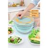 ZATAO Salad Spinner, Slicer, Multifunctional Vegetable Cutter, 12-in-1 Functions: Slicing, Washing, Draining, and More, 6 Interchangeable Blades, Larg