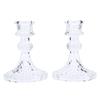 Candlestick Holders Set Clear Glass Taper Candle Holders for Wedding Party Romantic Dinner Festival Windowsill Decor
